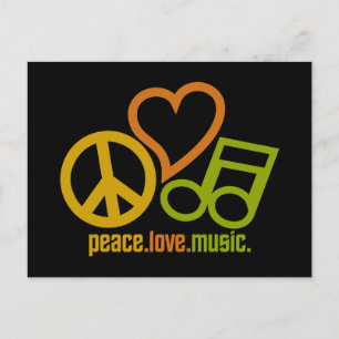 Postal de Peace Love Music, personalizable