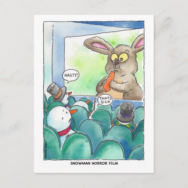 Postal de película de terror Snowman (Anverso)