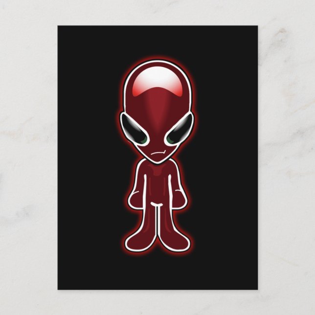 Postal de pequeño hombre rojo (Anverso)