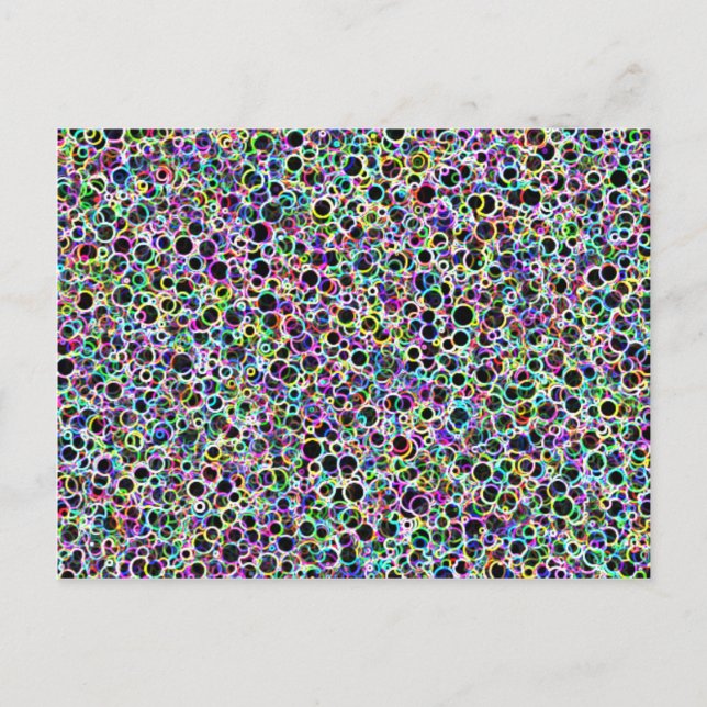 Postal de pequeños círculos neonatos (Anverso)