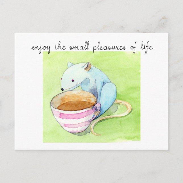 Postal de pequeños placeres (Anverso)