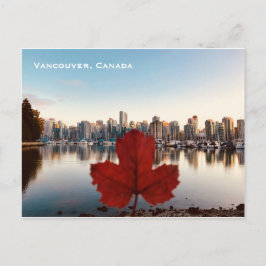 Postal de perfil de hoja de arce rojo de Vancouver