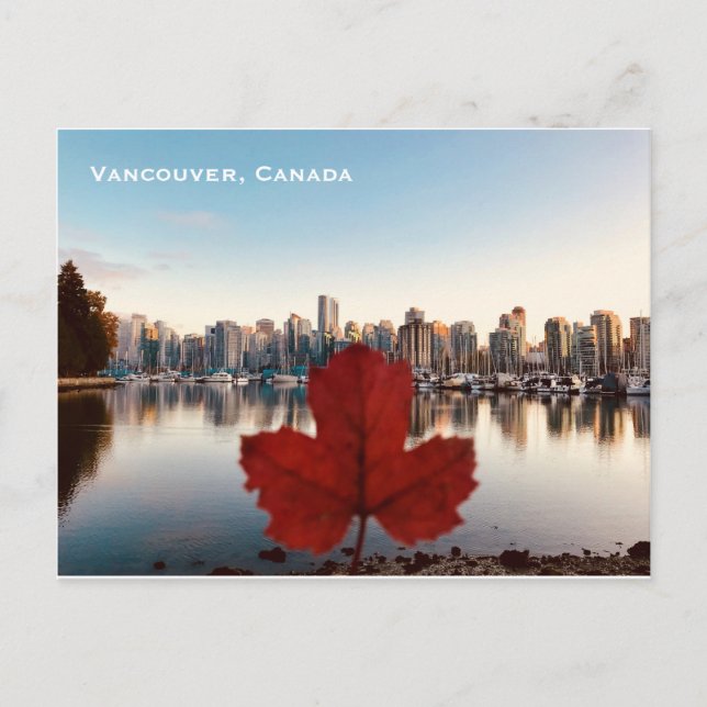 Postal de perfil de hoja de arce rojo de Vancouver (Anverso)