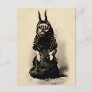 Postal de perro de Krampus vintage