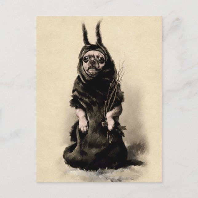 Postal de perro de Krampus vintage (Anverso)