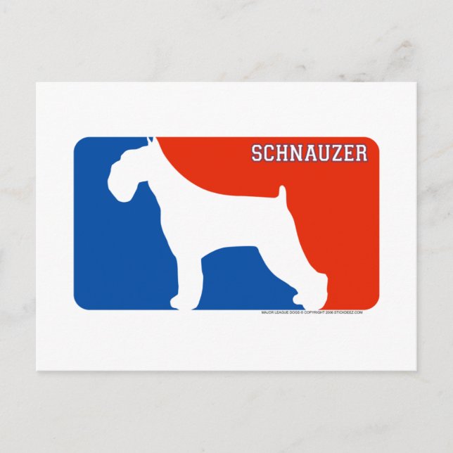 Postal de perro de la Liga Mayor Schnauzer (Anverso)