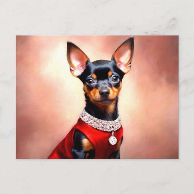 Postal de perro de Pinscher en miniatura (Anverso)