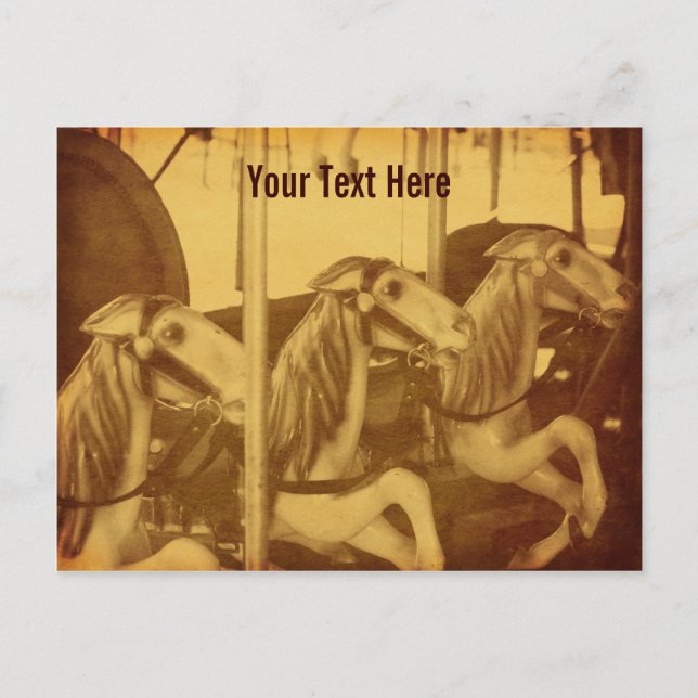 Postal de Personalizable de caballos de carrusel d (Anverso)