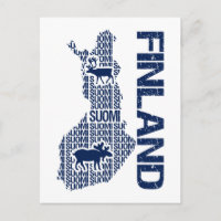 postal de personalizable FINLAND MAP