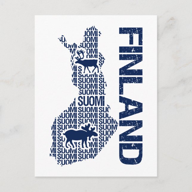 postal de personalizable FINLAND MAP (Anverso)