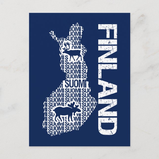 postal de personalizable FINLAND MAP (Anverso)