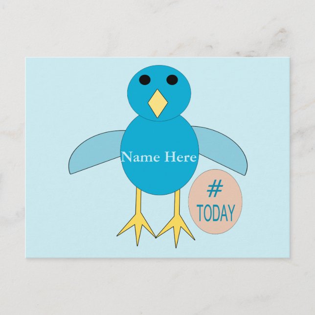 Postal de personalizado Blue Birthday Boy Chick (Anverso)