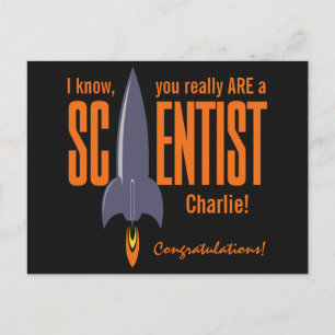 postal de personalizado de científico de cohetes