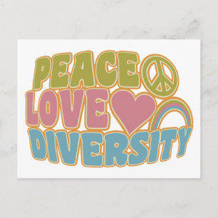 postal de personalizado de PEACE LOVE DIVERSITY