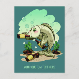 Postal de personalizado de pescado para beber