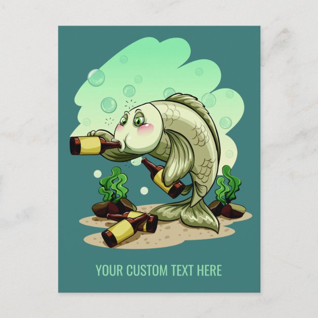 Postal de personalizado de pescado para beber (Anverso)