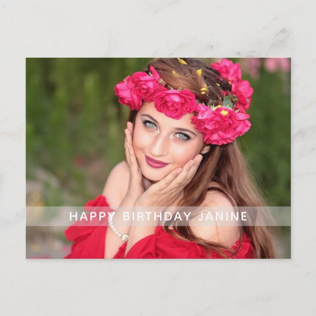 Postal de Personalizado fotográfico de cumpleaños (Anverso)