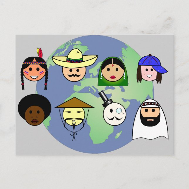 postal de 'Personas de todo el mundo' (Anverso)