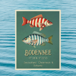 Postal de pescado de Lake Constance Bodensee Alema