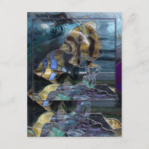 Postal de pescado de vidrio manchado