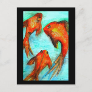 Postal de pescado oriental de Sacha Grossel Art