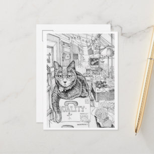 Postal de Philly Cat en la calle 9