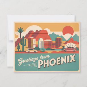 Postal de Phoenix de Vintage   Saludos desde Phoen