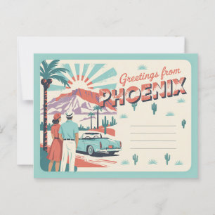 Postal de Phoenix de Vintage   Saludos desde Phoen