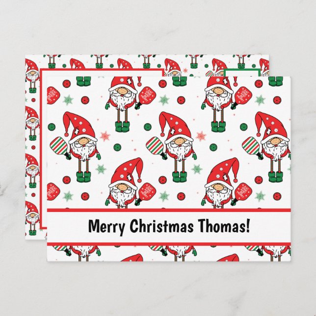 Postal de pickleball para navidades (Anverso / Reverso)