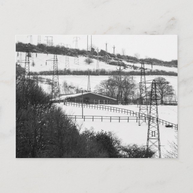 Postal de pilones de electricidad (Anverso)