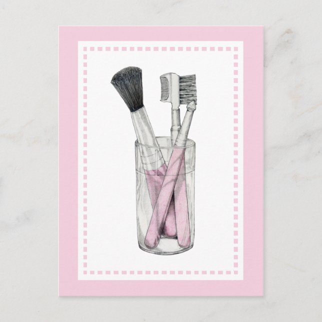 Postal de pinceles de maquillaje (Anverso)