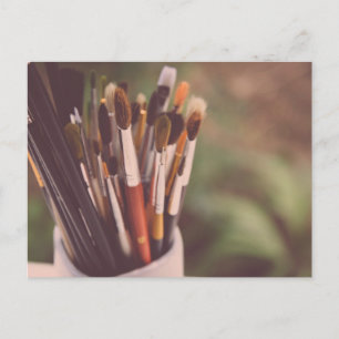 Postal de pinceles de pintura