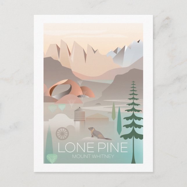 Postal de Pine Mount Whitney (Anverso)