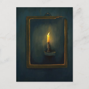 Postal de pintura a la luz de las velas