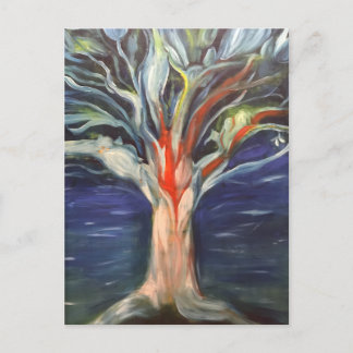 Postal de pintura al óleo del árbol de la vida