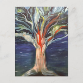 Postal de pintura al óleo del árbol de la vida