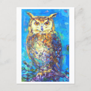 Postal de pintura de búho