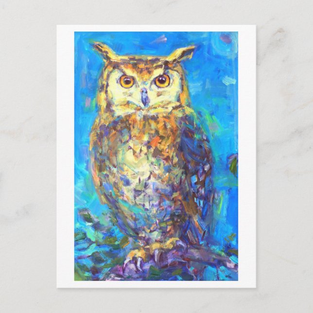 Postal de pintura de búho (Anverso)