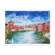 Postal de pintura de Cork, River Lee