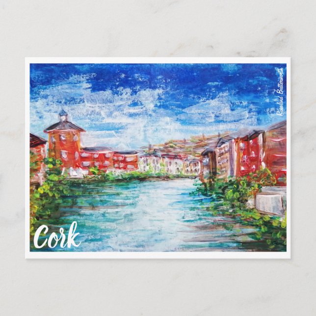 Postal de pintura de Cork, River Lee (Anverso)