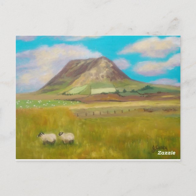 Postal de pintura de montaña lúdica de Joanne Case (Reverso)