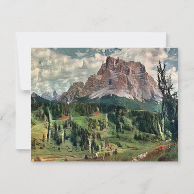 Postal de pintura de Monte Pelmo (Anverso)