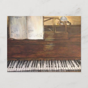 Postal de pintura de piano por Willowcatdesign