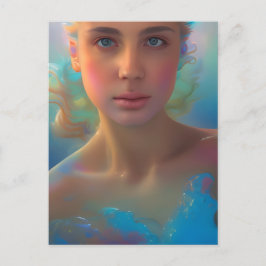Postal de pintura de sirena