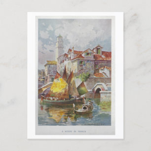 Postal de pintura de Venecia de época