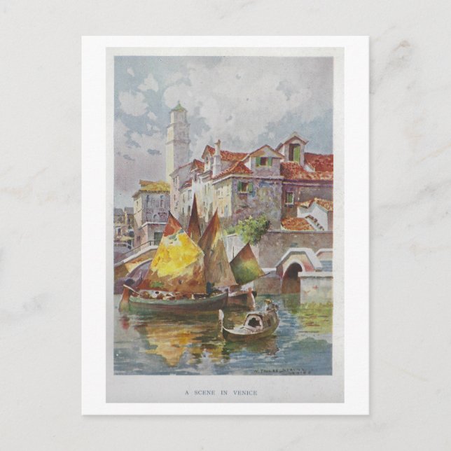 Postal de pintura de Venecia de época (Anverso)