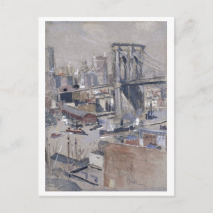 Postal de pintura del puente de Brooklyn