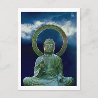 Postal de pintura fotográfica de Buda de Bronce