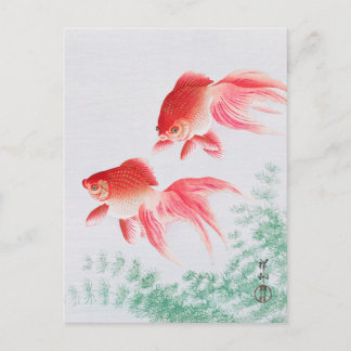 postal de pintura japonesa de ohara koson,小 原 古 邨