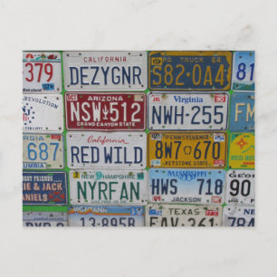 Postal de placas de coche